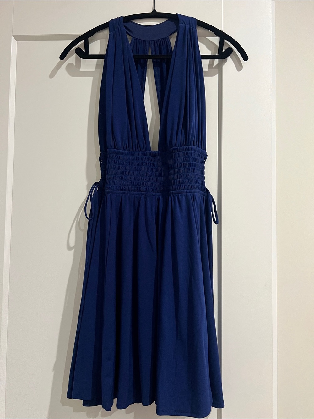 Express Deep Navy Blue Halter Mini Dress